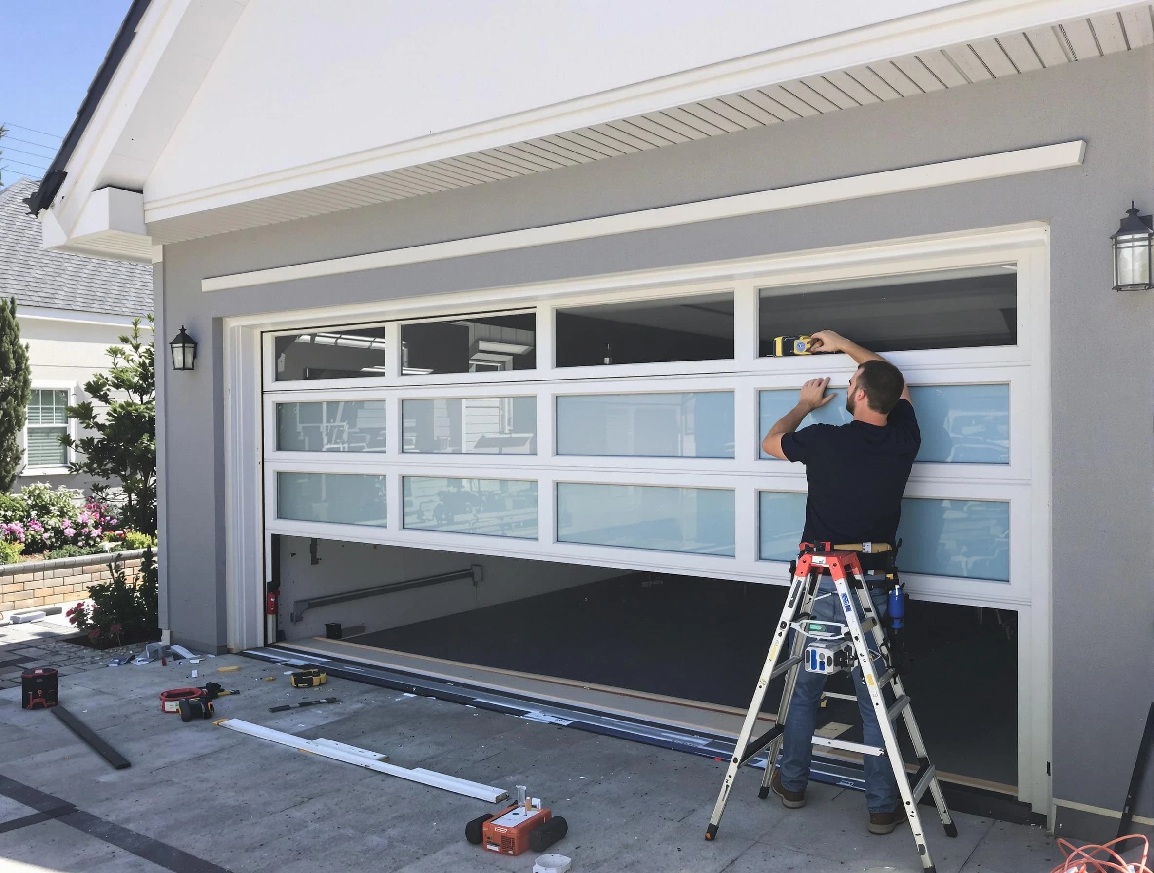 Buford Garage Door Repair team performing garage door replacement in Buford