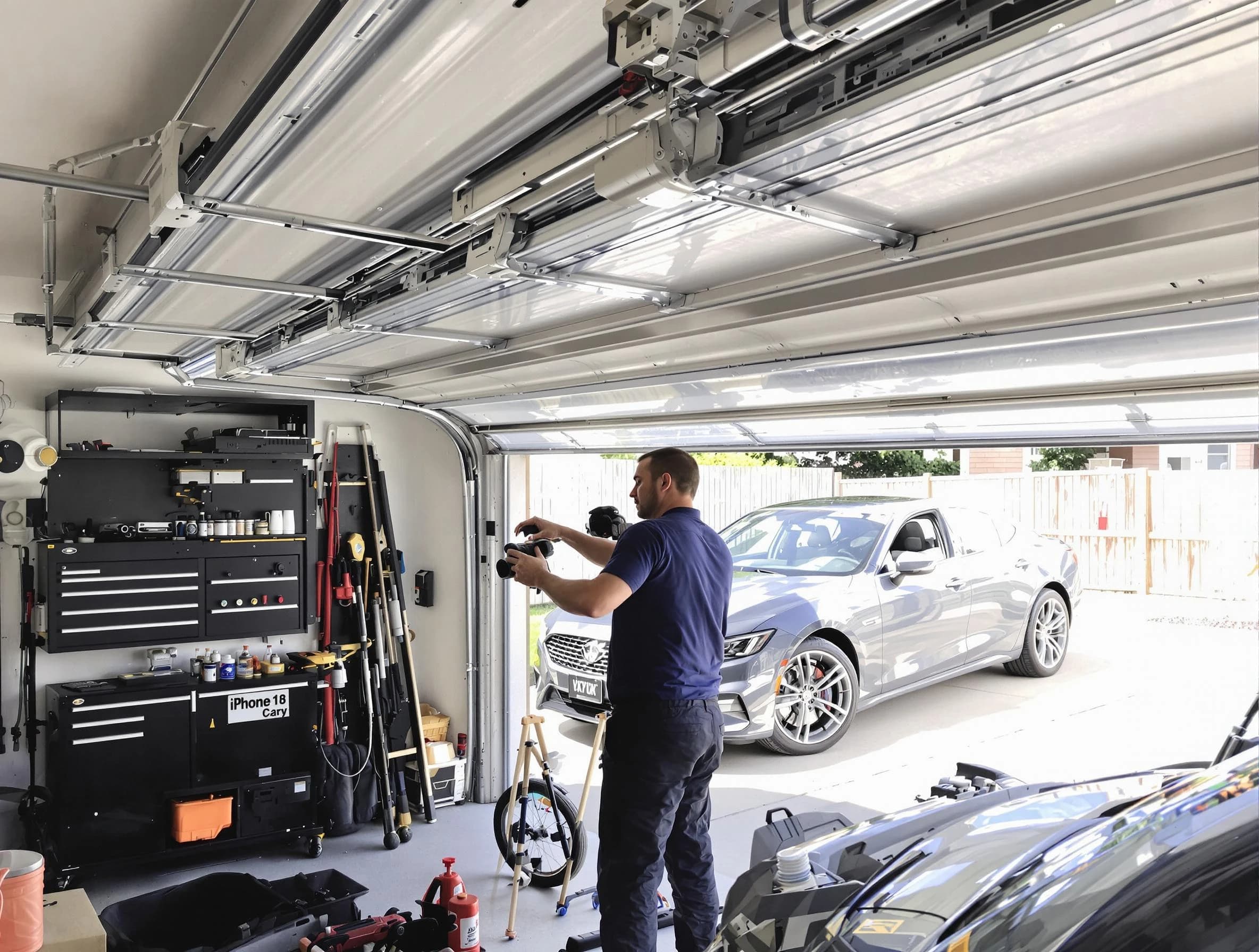 Buford Garage Door Repair technician fixing noisy garage door in Buford