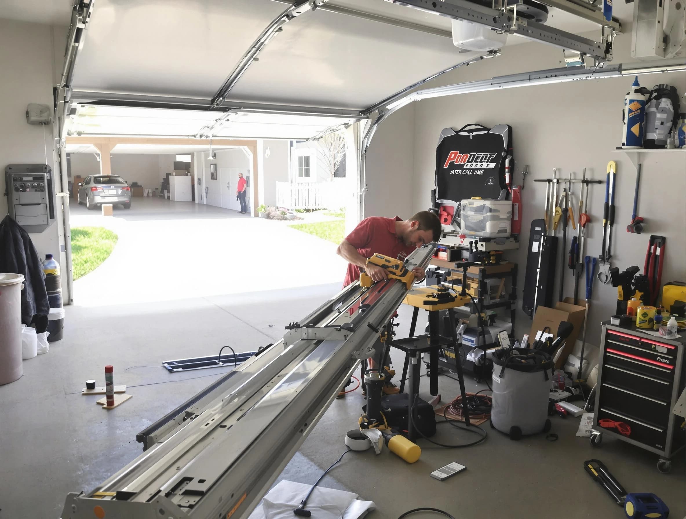 Buford Garage Door Repair expert performing track repair in Buford