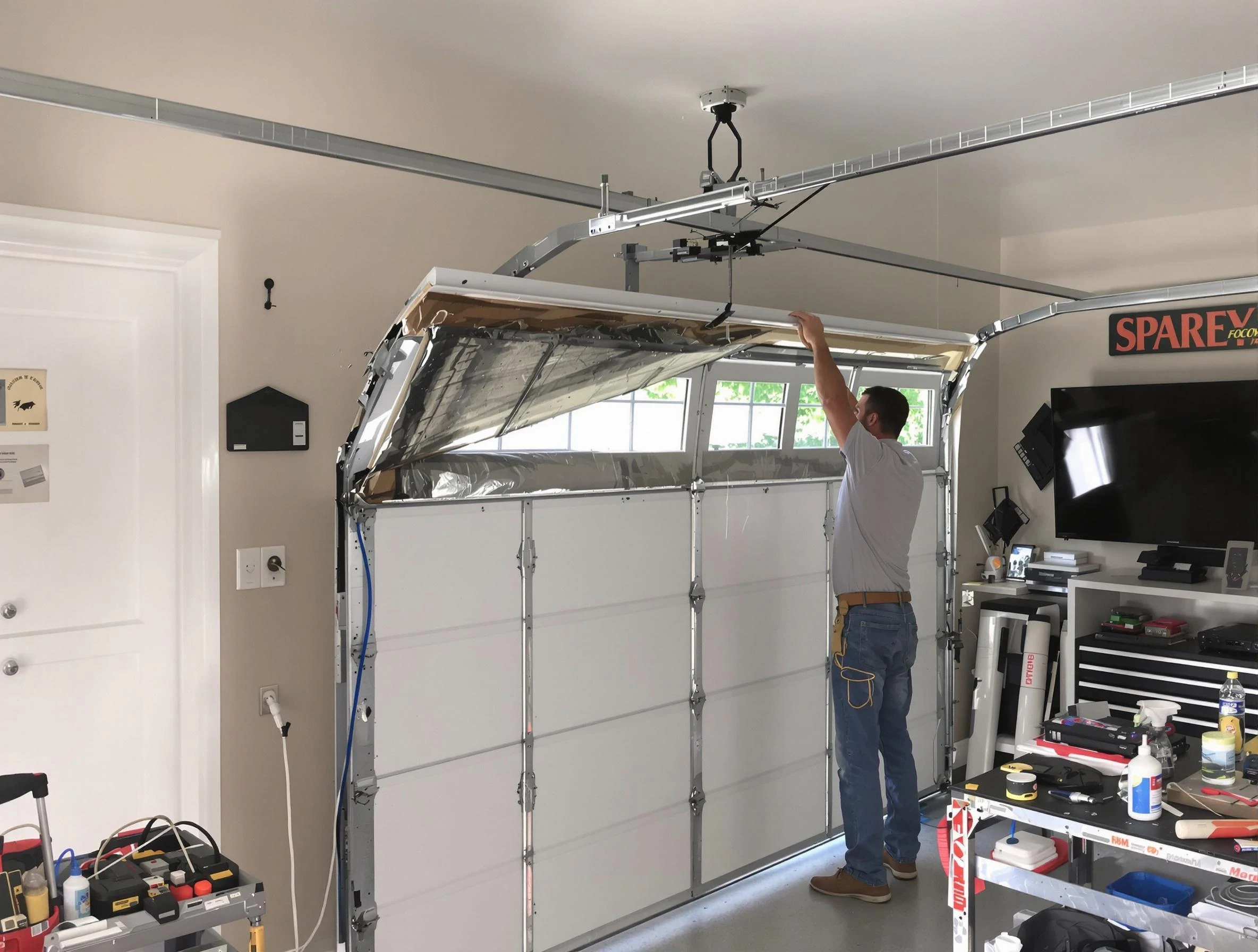 Garage door section replacement by Buford Garage Door Repair in Buford